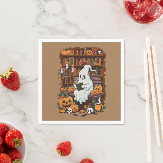 Ghost Book Reader Leesliefhebber Cadeaulezer Servet (Insitu)