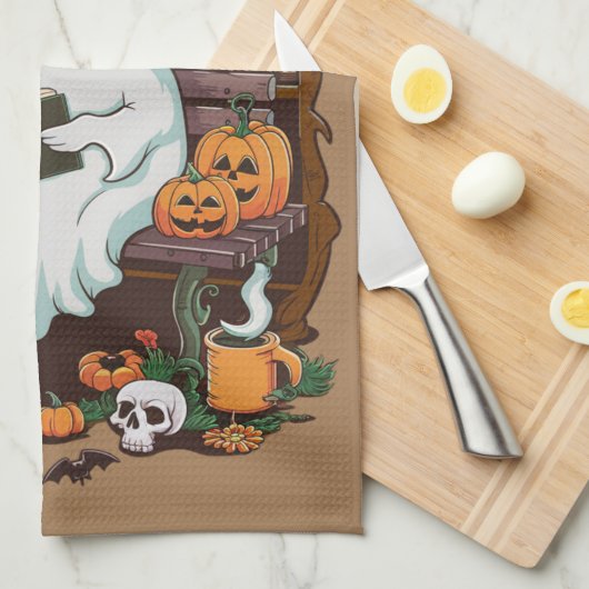 Ghost Book Reader Leesliefhebber Cadeaulezer Theedoek (Quarter Fold)