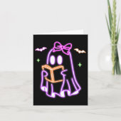 Ghost Book Reading Halloween Schattigee Ghost Book Kaart (Voorkant)