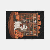 Ghost Book Reading Teacher Halloween Librarian Boo Fleece Deken (Voorkant (Horizontaal))