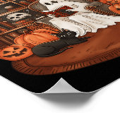 Ghost Book Reading Teacher Halloween Librarian Boo Poster (Hoek)