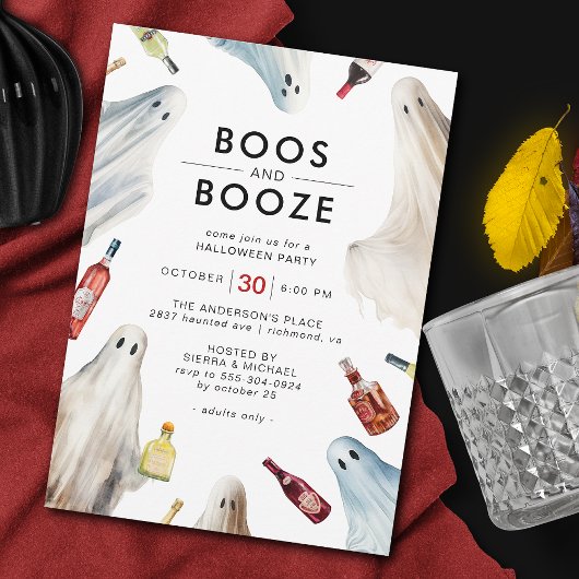 Ghost Boos en Booze | Fun volwassen Halloween Part Kaart