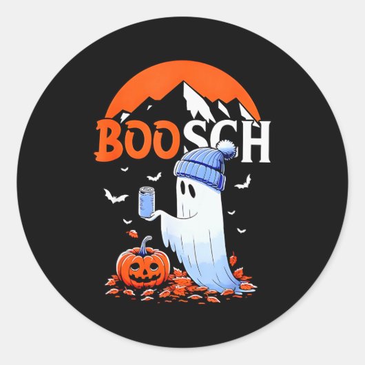 Ghost Boosch Beer Halloween Ronde Sticker (Voorkant)