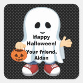 Ghost Boy | Kinder Halloween Sticker (Voorkant)