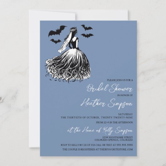 Ghost Bride Blue Vrijgezellenfeest Kaart (Voorkant)