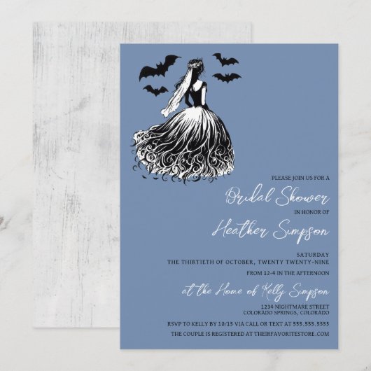 Ghost Bride Blue Vrijgezellenfeest Kaart (Voorkant / Achterkant)