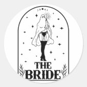 Ghost Bride Coven Witchy Gothic Wedding Bacheloret Ronde Sticker (Voorkant)