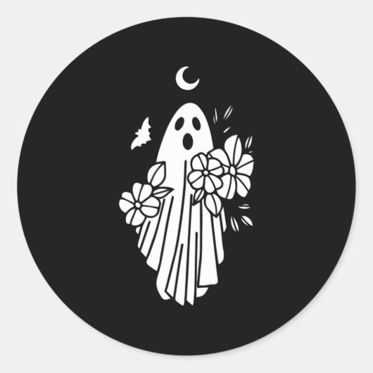 Ghost Bride Lazy Halloween Costume Fun Spirit Ghou Ronde Sticker (Voorkant)