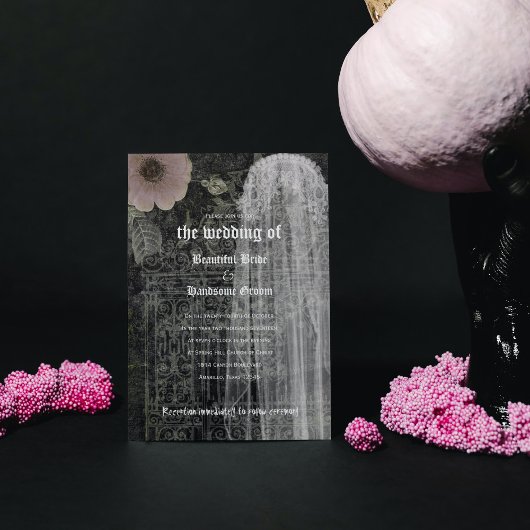 Ghost Bride Night Gothic Wedding Invitation Kaart