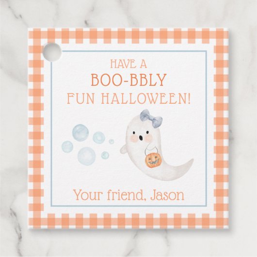 Ghost Bubbles Halloween Boo bbly Trick or treat F Bedankjes Labels (Voorkant)