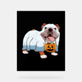 Ghost Bulldog Halloween Hond Acryl Bord (Voorkant)
