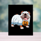 Ghost Bulldog Halloween Hond Acryl Bord (Neutraal)