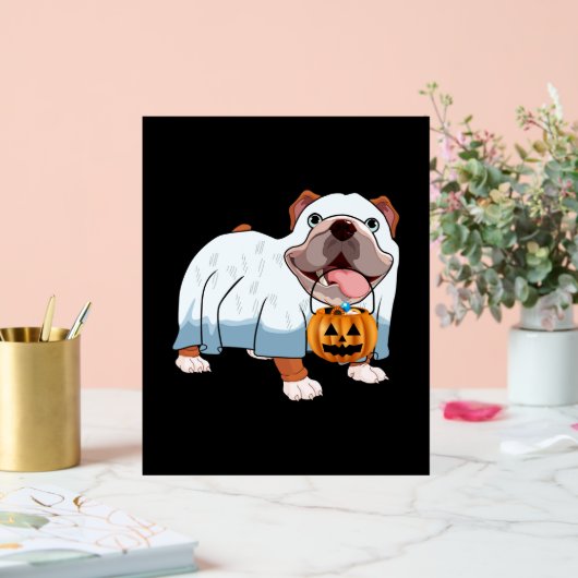 Ghost Bulldog Halloween Hond Acryl Bord (Huwelijk)
