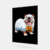 Ghost Bulldog Halloween Hond Acryl Bord (Hoek)