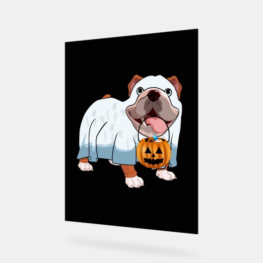 Ghost Bulldog Halloween Hond Acryl Bord (Hoek)