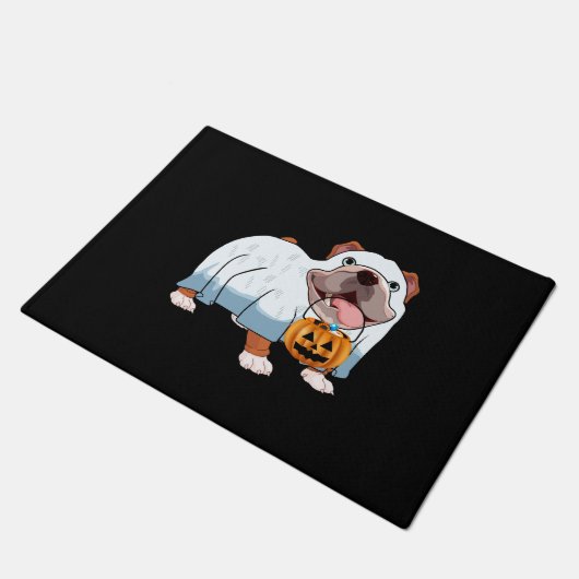 Ghost Bulldog Halloween Hond Deurmat (Schuin)