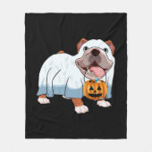 Ghost Bulldog Halloween Hond Fleece Deken (Voorkant)