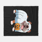 Ghost Bulldog Halloween Hond Fleece Deken (Voorkant (Horizontaal))