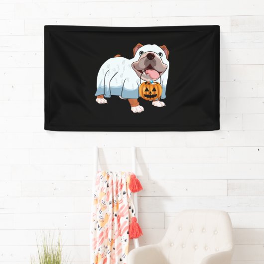 Ghost Bulldog Halloween Hond Spandoek (Insitu)