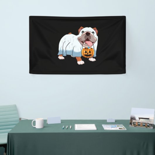 Ghost Bulldog Halloween Hond Spandoek (Beurs)