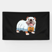 Ghost Bulldog Halloween Hond Spandoek (Horizontaal)