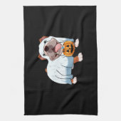 Ghost Bulldog Halloween Hond Theedoek (Verticaal)