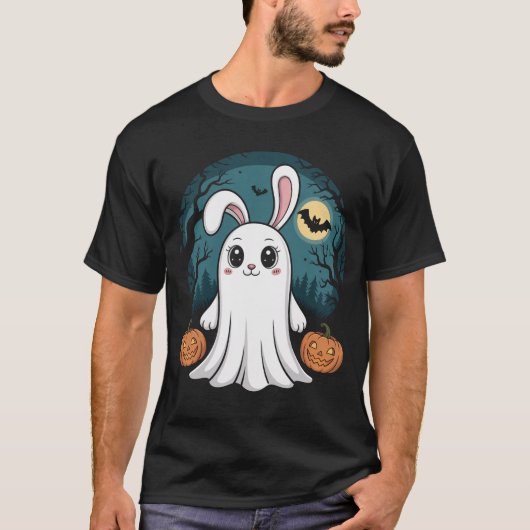Ghost Bunny Halloween T-shirt (Voorkant)