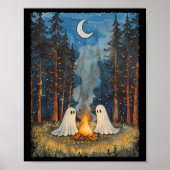 Ghost Campfire Camping Lover Forest Gothic Hallowe Poster (Voorkant)