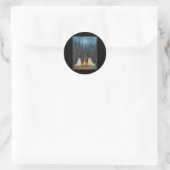 Ghost Campfire Camping Lover Forest Gothic Hallowe Ronde Sticker (Tas)