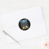 Ghost Campfire Camping Lover Forest Gothic Hallowe Ronde Sticker (Envelop)
