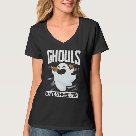 Ghost Camping Halloween Ghouls Have SMore Fun Cost T-shirt (Voorkant)