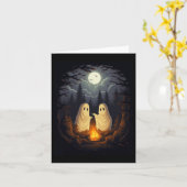  Ghost Camping Kampvuur Gothic Halloween Me Kaart (Gele Bloem)