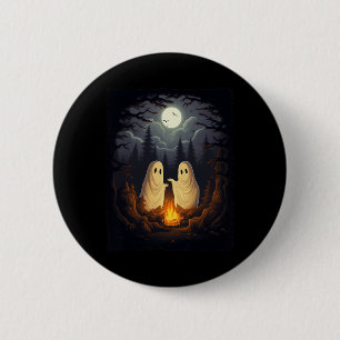 Ghost Camping Kampvuur Gothic Halloween Me Ronde Button 5,7 Cm