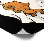 Ghost Capybara Halloween Dierenvriend Beenie Pet B Poster (Hoek)