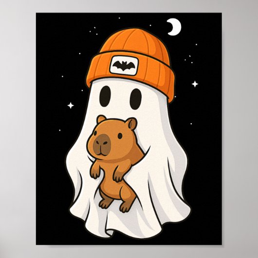 Ghost Capybara Halloween Dierenvriend Beenie Pet B Poster (Voorkant)