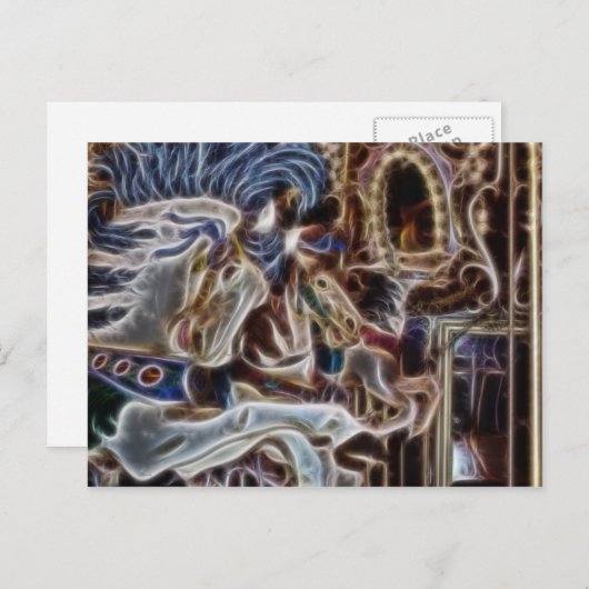 Ghost Carousel Horses Merry Go Round in Seattle Feestdagenkaart (Voorkant / Achterkant)