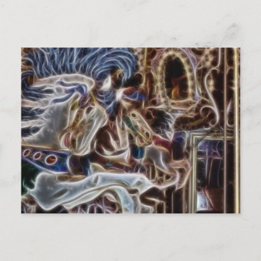 Ghost Carousel Horses Merry Go Round in Seattle Feestdagenkaart (Voorkant)