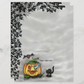 Ghost, Cat, Bat en Pumpkin, Happy Halloween! (Voorkant / Achterkant)