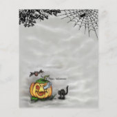 Ghost, Cat, Bat en Pumpkin, Happy Halloween! (Achterkant)