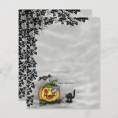 Ghost, Cat, Bat en Pumpkin, Happy Halloween! (Voorkant / Achterkant)