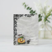 Ghost, Cat, Bat en Pumpkin, Happy Halloween! (Staand voorkant)