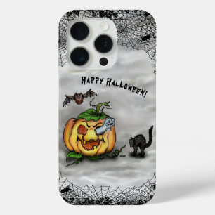 Ghost, Cat, Bat en Pumpkin, Happy Halloween! iPhone 15 Pro Case