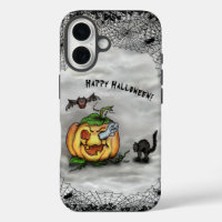 Ghost, Cat, Bat en Pumpkin, Happy Halloween!