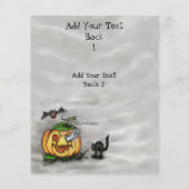 Ghost, Cat, Bat en Pumpkin, Happy Halloween! Flyer (Achterkant)