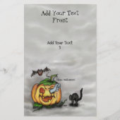Ghost, Cat, Bat en Pumpkin, Happy Halloween! Flyer (Voorkant)