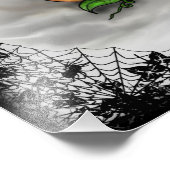 Ghost, Cat, Bat en Pumpkin, Happy Halloween! Foto Afdruk (Hoek)