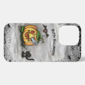 Ghost, Cat, Bat en Pumpkin, Happy Halloween! iPhone Hoesje (Achterkant horizontaal)