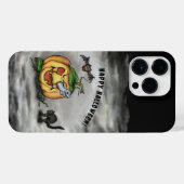 Ghost, Cat, Bat en Pumpkin, Happy Halloween! iPhone Hoesje (Achterkant horizontaal)
