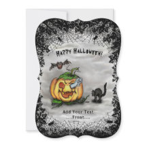 Ghost, Cat, Bat en Pumpkin, Happy Halloween!