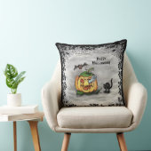 Ghost, Cat, Bat en Pumpkin, Happy Halloween! Kussen (Stoel)